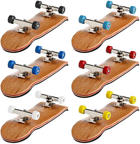 Mini Maple Wooden Pro Fingerboards, Finger Skateboard Toy Set -1 Pack (1set/6pcs) - color: 1set/6pcs
