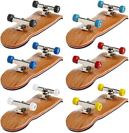 Mini Maple Wooden Pro Fingerboards, Finger Skateboard Toy Set -1 Pack (1set/6pcs) - color: 1set/6pcs