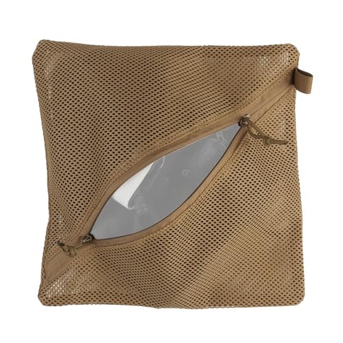 Tactical Mesh Pouch Insert, Modular Utility Admin Pockets Travel Organizer EDC Zipper Pouch 6X12,12X12 - color: TAN, size: 12"x12"