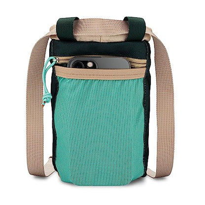 Classic Chalk Bag for Rock Climbing, Bouldering Chalk Bag Bucket with Quick-Clip Belt, Zippered Pockets and Pouch - Perfect Indoor/Outdoor Rock Climbing Gear Equipment - color: Cascade Green