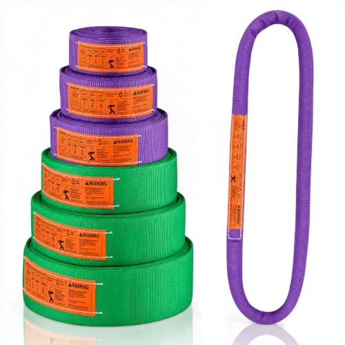 Endless Round Sling Lifting Strap- 8 Feet x 2600 lbs Vertical Capacity - Polyester Lifting Sling Strap, Heavy Duty for Rigging Moving Towing Hoisting- (1Pack)- Kodiak Straps - color: PURPLE, size: 2600LBS x 8FT
