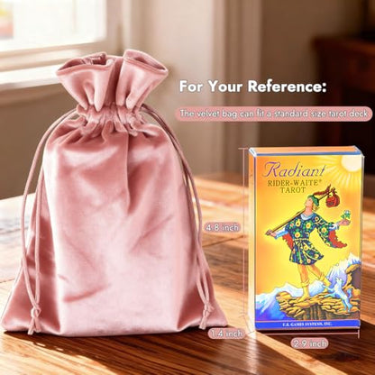 HRX Package Soft Velvet Gift Bags, 5.1x7.8 inch Velvet Drawstring Pouches -Pink for Jewelry Crystal Dice Tarot Rune (4 Pack) - color: Pink