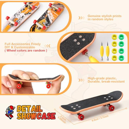 CS COSDDI Finger Skateboard Park Kits,14 in 1 Skateboard Finger Toys with 8 Finger Skateboards & 14 Skatepark Deck Ramp,Finger Bike for Boys or Girls Gift,Mini Finger Skateboards Ramp Accessories Set - color: Style -1810-12a