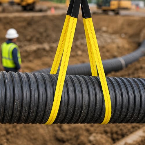 4-Pack 2" x6.5ft Lift Sling Web Straps Heavy Duty Polyester | 13,000lbs capacity. Feature abrasion resistant wear guard ends. Ideal for lifting furniture, appliances & heavy loads. - style: 4pk 2in x 6.5 ft