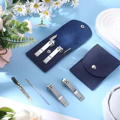 Geosar 50 Set Travel Manicure Kit Bulk Professional Nail Clippers Pedicure Nail Care Tools Grooming Stainless Steel Set with Portable Travel Case, Gift for Christmas Men Women(Navy Blue) - color: Navy Blue