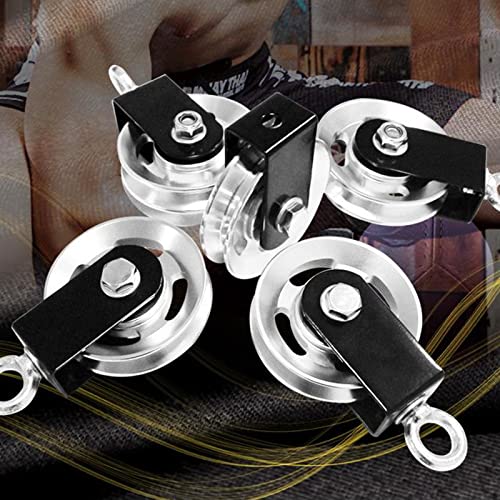 Duty Lightweight Aluminum Cable Pulleys Smooth Silent Pulley Wheel Snatch Block Accessories Aluminum Pulley - color: C