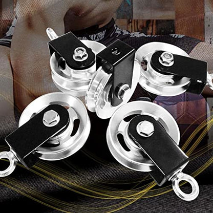 Duty Lightweight Aluminum Cable Pulleys Smooth Silent Pulley Wheel Snatch Block Accessories Aluminum Pulley - color: C