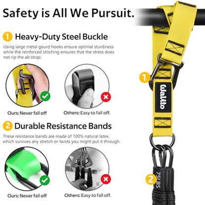 Pull Up Assistance Bands Set, Heavy Duty Adjustable Pull Up Assist Band with Feet Rest, Strength Training Bands for Home Gym Fitness, Pull-Up Bar, Calisthenics and Body Stretching - color: Yellow
