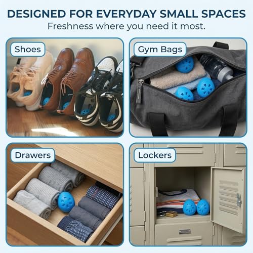 Air Jungles Shoe Deodorizer Balls Upgraded Formula 6 Ct, Fresh Linen Scent | Odor Eliminator for Sneaker, Gym Bag, Locker and Drawer, Natural Fresheners with Essential Oil, Up to 180 Days - size: 6 Count (Pack of 1)