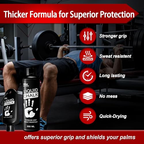 Pro Grade Liquid Chalk 2 oz or 12 oz Mess-Free Gym Chalk for Weightlifting, Gymnastics, Rock Climbing, Dancing, Dries in Seconds - style: 12 oz + 2 oz