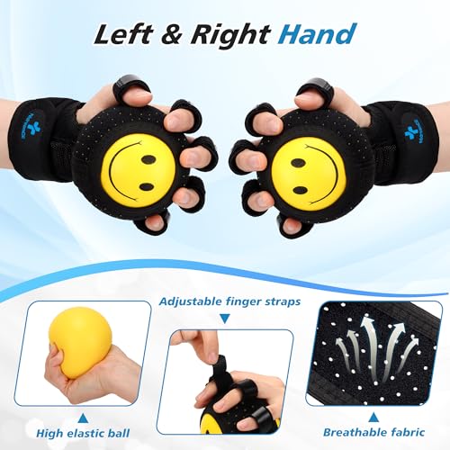 Anti Spasticity Hand Ball Splint Stroke Hand Recovery Device | Hand Therapy Balls for Hand Contracture, Spasm,Wrist Weakness and Carpal Tunnel Syndrome,Fit Both Right or Left Hand