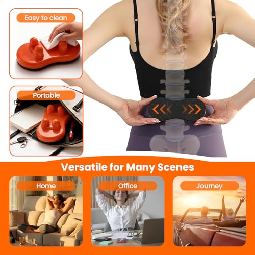 Manual Back Massager, Trigger Point Massage Tool for Lower Back | 4 raised pressure nodes, firm body-weight control, lower back, shoulders and glutes, lightweight manual design, no charging