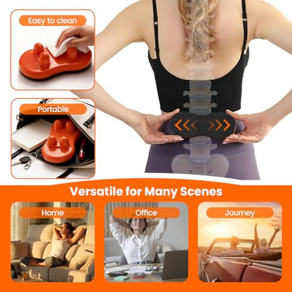 Manual Back Massager, Trigger Point Massage Tool for Lower Back | 4 raised pressure nodes, firm body-weight control, lower back, shoulders and glutes, lightweight manual design, no charging