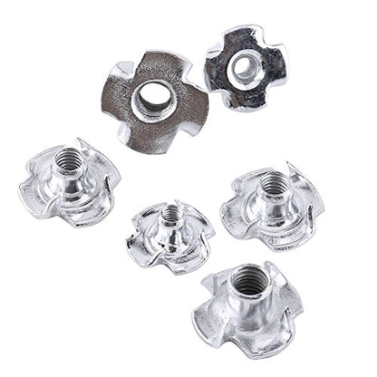 T Nuts Pronged Tee Nut Pronged Tee Nut Assortment Kit for Rock Climbing Holds Wood Cabinetry 90pcs Carbon Steel