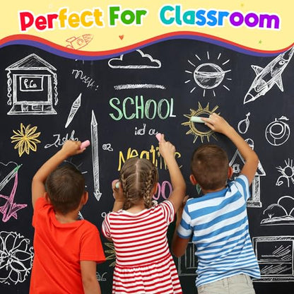 Toidgy 150 PCS Washable Sidewalk Chalks Set for Kids, 30 Packs in 5 Colors, Non-Toxic Jumbo Sidewalk Chalk Bulk for Outdoor Art Play, Painting on Chalkboard, Blackboard and Playground