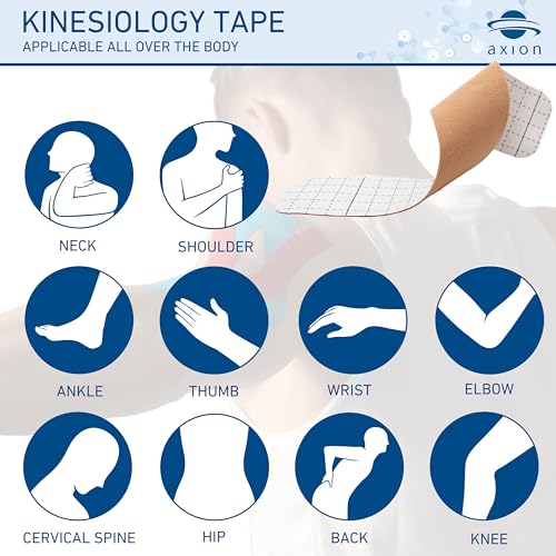 50 Precut axion Kinesiology Tapes Strips| Beige Pre-Cut Sport Tape Strips 10x2in | Waterproof • Skin-Friendly • Elastic | Kinesiology Tapes Ideal for Sports - color: 04) 2 Pcs Beige