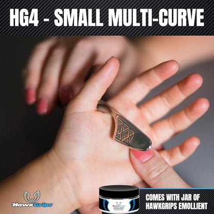 HawkGrips, HG4 Small Multi-Curve Massage Therapy Tool, IASTM with Massage Fragrance-Free Emollient Cream 8oz, Stainless Steel for Soft Tissue, Fingers, Hands, Toes and Feet