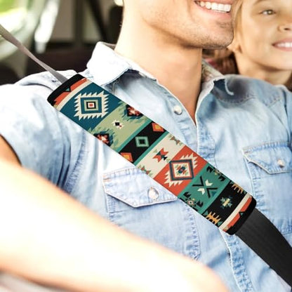 2 Pack Breathable Car Seat Belt Pad for Child, Stroller Pushchair High Chair, Southwest Native American Western Aztec Rustic Neck Strap Covers, Neck and Shoulder Support - color: Pattern 633