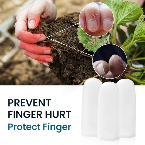 Povihome Finger Cots Protectors - Moisturizing Thumb and Finger Covers - Thickend Version - Elastic Cracked Silicone Finger Sleeves to Protect Cracked, Peel Finger and Other Finger Pain (Clear, 20PCS) - color: Clear, size: Medium (20PCS)