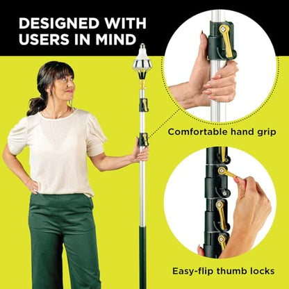 DOCAZOO Extension Telescoping Pole 5-12 Ft | High Reach Extension Pole for Cleaning, Dusting, Window Washing & Painting - Indoor & Outdoor Use (Pole Only) - size: 12 Ft, style: Pole Only