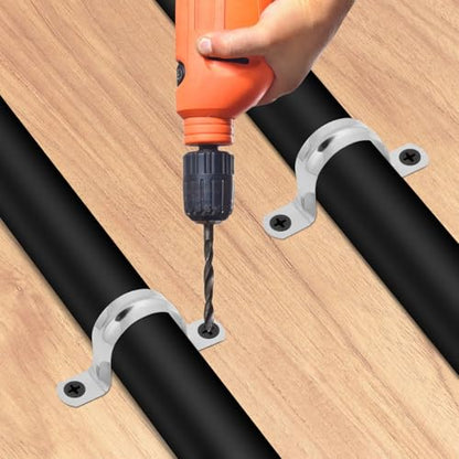 300 PCS 1 Inch Stainless Steel Rigid Pipe Strap, M25 Conduit Clamps, U Bracket Mounting Clamps with Two Hole, U Tube Pipe Clamp for Chemical Industry, Commercial - size: 300 PCS 1 Inch