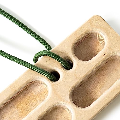 McEtt Portable Rock Climbing Hangboard – Indoor Outdoor Climbing Training Hang Board - Finger Grip Strengthener Trainer with Edges and Pockets - Includes Finger File