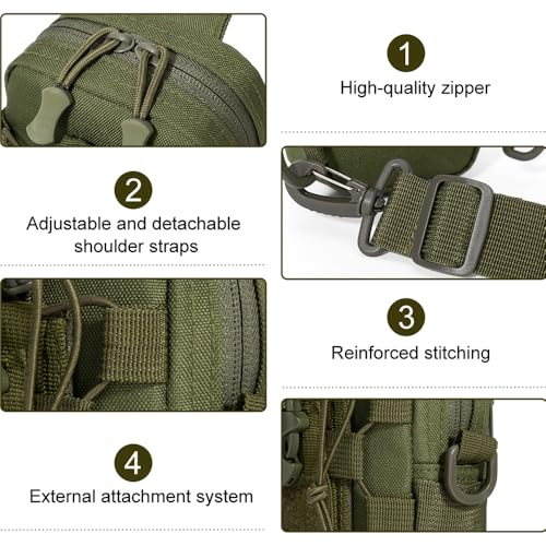 MiOYOOW Tactical Sling Bag, Waterproof Chest Pack Adjustable Crossbody Backpack for Men Women Outdoor Sports Climbing Camping - color: Red