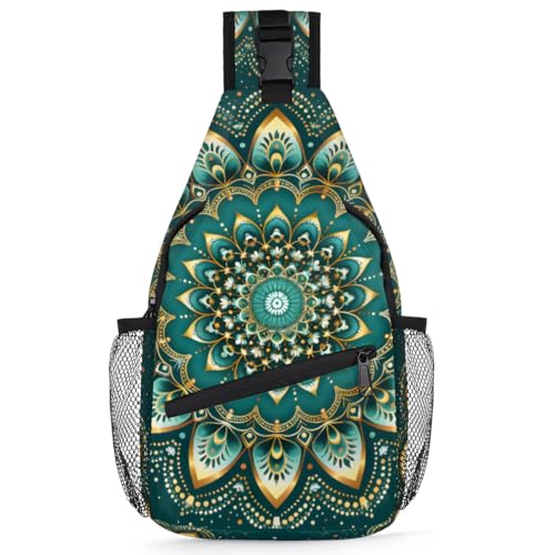 Datura Flowers Green Beautiful Sling Backpack for Women Men Waterproof Antitheft Chest Bag Lightweight Travel Crossbody Shoulder Bag for Shopping Outdoor Leisure Sports Mountaineering Riding - color: Backpack21