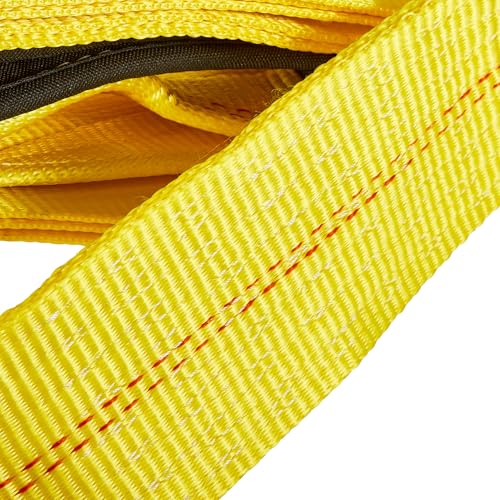 Pindex 2 Pack 3" x 10' Web Lifting Sling 22000 Lbs Breaking Force 3500 Lbs Pulling Forces Lift Sling Straps for Rocks Trees Mowers Tool Boxes in Trailers Tractors Trucks, Yellow - size: 3 inch x 10 feet