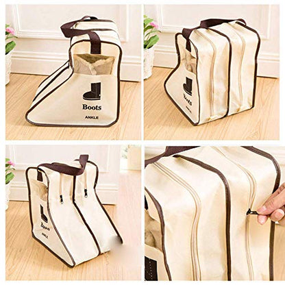 Portable 2 Pack Boots Storage,Short Boots Storage/Protector Bag | Boots Cover(Beige)