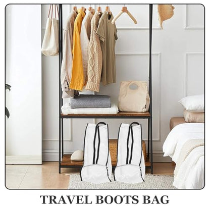 INOOMP 4-Pcs Boot Storage Cases with Zipper for Shoes - Clear PVC Pouch