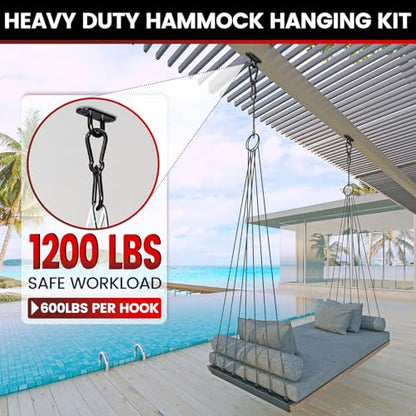 sprookber 304 Stainless Steel Pad Eye Snap Hooks, M8 Heavy Duty Ceiling Hooks, 1200 lb Capacity Hammock Swing Hanging kit, Plant Hangers, Marine Hardware Staple Hook Loop with Screws, Set of 8(Black) - size: 3.15 inch, style: Black Oval
