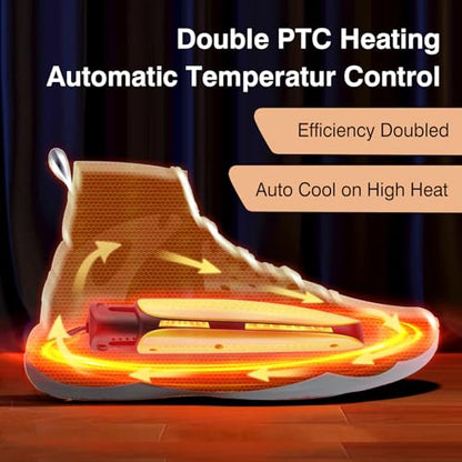 Portable Ski Boot Shoe Dryer, Footwear Dryers Machine with Auto Temperature Control for Rainy Seasons Winter Travel, Extendable Boot Warmer Fireproof Drying for Shoes, Gloves (with timer buttons) - style: with timer buttons