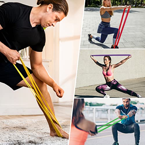 Resistance Bands Set, Pull Up Assist Bands - Stretch Resistance Band - Mobility Band Powerlifting Exercise Bands for Resistance Training, Physical Therapy, Home Workouts - color: Quad-color