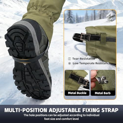 Adjustable Leg Gaiters, Waterproof Snow Boot Gaiters for Men Women with Hiking, Walking, Hunting, Snowshoeing, Climbing