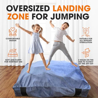Cheer Collection Crash Pad - Crash Pads for Kids Sensory with Washable Cover - Sensory Room Must Haves - Crash Mat (4' x 4' FT) - size: 4'x4' Feet