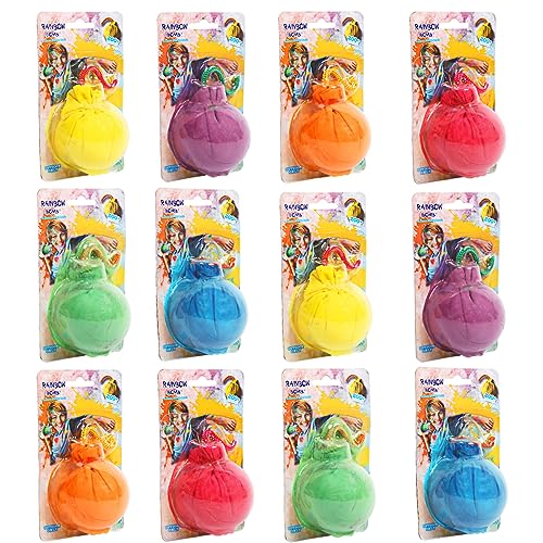 ARELUX Color Powder Balls-12 Packs Holi Powder Colors Chalk Balls,200+ Throws Each Chalk Bomb,Family Activiies Outdoor for Color Run Photography,Party Games,Friends Photoshoot,Birthday,Festival