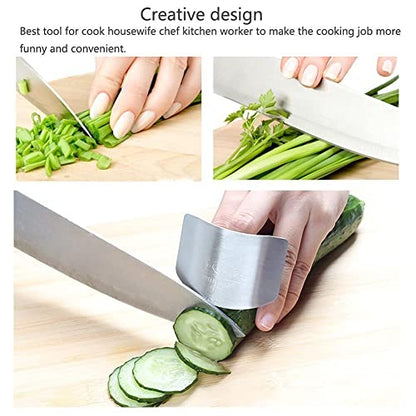 wefaner Stainless Steel Finger Guards for Cutting, Hand Protector Finger Protector Avoid Injury When Cutting Vegetables, Meat, Slicing and Dicing Safe Chopping Tools.