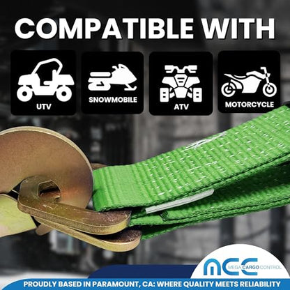Mega Cargo Control 2 Pack 21 Inch Green Axle Straps - color: Green, size: 21"