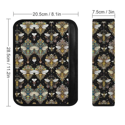 Soft Padded Car Seat Straps Shoulder Pads for Elderly Support, All Vehicles, 1 Pair Bee Daisy Shoulder Protector Anti-Slip Pad - color: Pattern 204