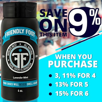 Powder - Natural Foot and Shoe Deodorizer Powder Extra Strength - Travel Size Shoe Freshener & Foot Deodorant for Smelly & Sweaty Feet - Lavender and Mint Scented Shoe Odor Eliminator