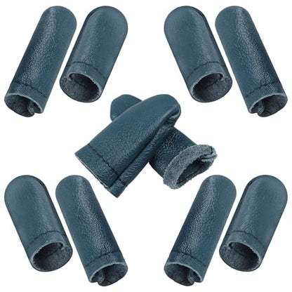 10 PCS Leather Finger Protector Needle - Needle Felting Knitting Finger Protector, Needle Felting Knitting Finger Thimble Guards Tools, Needlework Fingers Thumb Protection Sleeve Cots(Random Color)