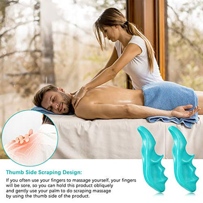Nuanchu 2 Pcs Green Thumb Saver Massage Tool Deep Tissue Massager for Pressure Reflexology Professional Neck Shoulder Back Foot Stress Relief - color: Green