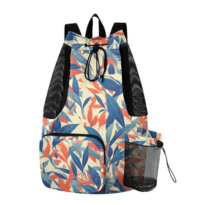 GuoChe Drawstring Backpacks Gym Swim Bag With Inside Pockets Pull String Bag Waterproof Colorful Leafs - color: Colorful Leafs