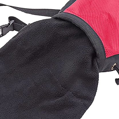 Drawstring Chalk Bag with Waistband for Rock Climbing Bouldering Weight Lifting Rock Climbing Bag Chalkbag Gymnastics Kit - color: Red