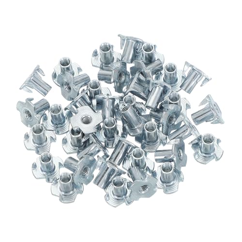 PATIKIL M4 T-Nuts, 40 Pcs Zinc Plated Steel 4-Pronged Tee Blind Nut 12 mm Length Four-jaw t Nuts Threaded Inserts Hardware for Wood Furniture Cabinetry Rock Climbing Holds - size: M4x12 mm