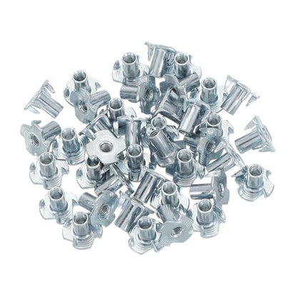 PATIKIL M4 T-Nuts, 40 Pcs Zinc Plated Steel 4-Pronged Tee Blind Nut 12 mm Length Four-jaw t Nuts Threaded Inserts Hardware for Wood Furniture Cabinetry Rock Climbing Holds - size: M4x12 mm