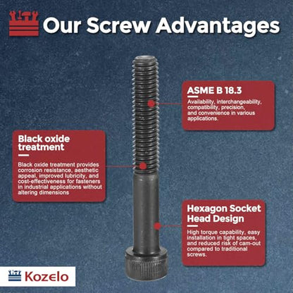 25pcs Socket Head Cap Screws - [M6-1 x 45mm] Alloy Steel Black Oxide Grade 12.9 Internal Hex Screw for 3D Printer Furniture Industrial Use, Black - size: M6-1x45mm