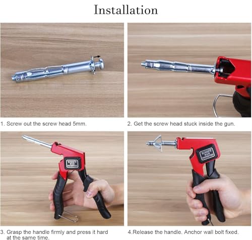 Bolt Tool Wall Anchor Fixing Alloy Steel Ergonomic Rivet Gun Wall Anchor Setting Expansion Screw Tightening Gun Industrial Riveting Tool