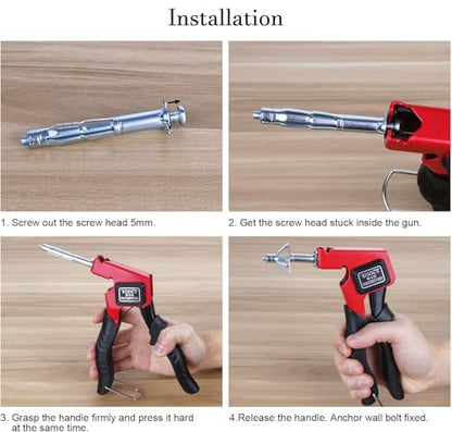 Bolt Tool Wall Anchor Fixing Alloy Steel Ergonomic Rivet Gun Wall Anchor Setting Expansion Screw Tightening Gun Industrial Riveting Tool